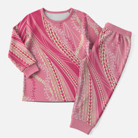 Polynesian Puakeniken Pikake Twisted Lei Christmas Pajama Set Rose Pink - Polynesian Pride