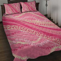 Polynesian Puakeniken Pikake Twisted Lei Quilt Bed Set Rose Pink - Polynesian Pride