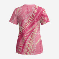 Polynesian Puakeniken Pikake Twisted Lei Scrub Top Rose Pink - Polynesian Pride