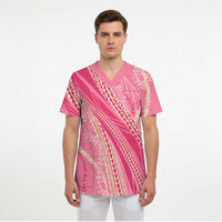 Polynesian Puakeniken Pikake Twisted Lei Scrub Top Rose Pink - Polynesian Pride