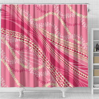 Polynesian Puakeniken Pikake Twisted Lei Shower Curtain Rose Pink - Polynesian Pride