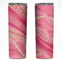 Polynesian Puakeniken Pikake Twisted Lei Skinny Tumbler Rose Pink - Polynesian Pride