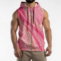 Polynesian Puakeniken Pikake Twisted Lei Sleeveless Zip Hoodie Rose Pink - Polynesian Pride