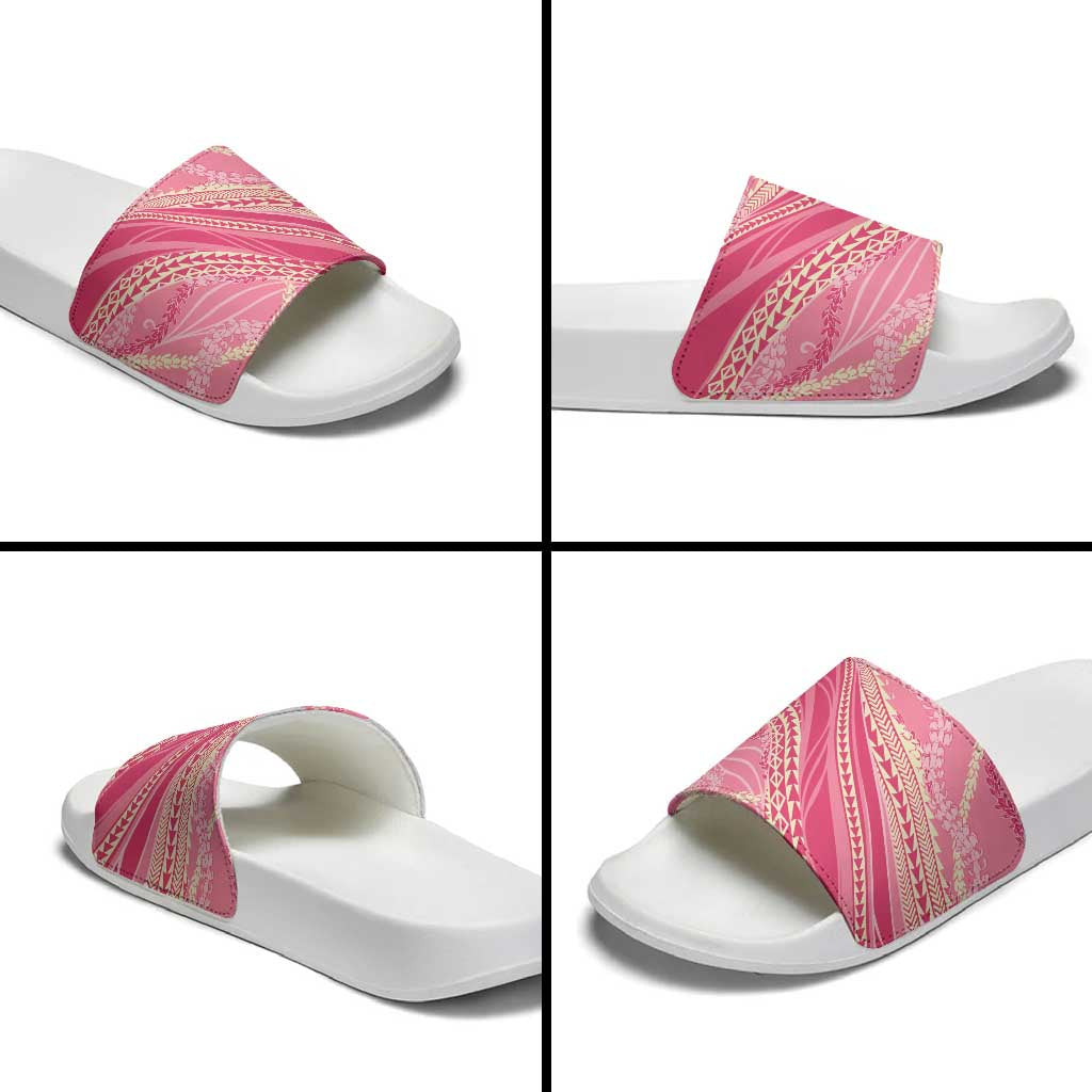 Polynesian Puakeniken Pikake Twisted Lei Slide Sandals Rose Pink - Polynesian Pride