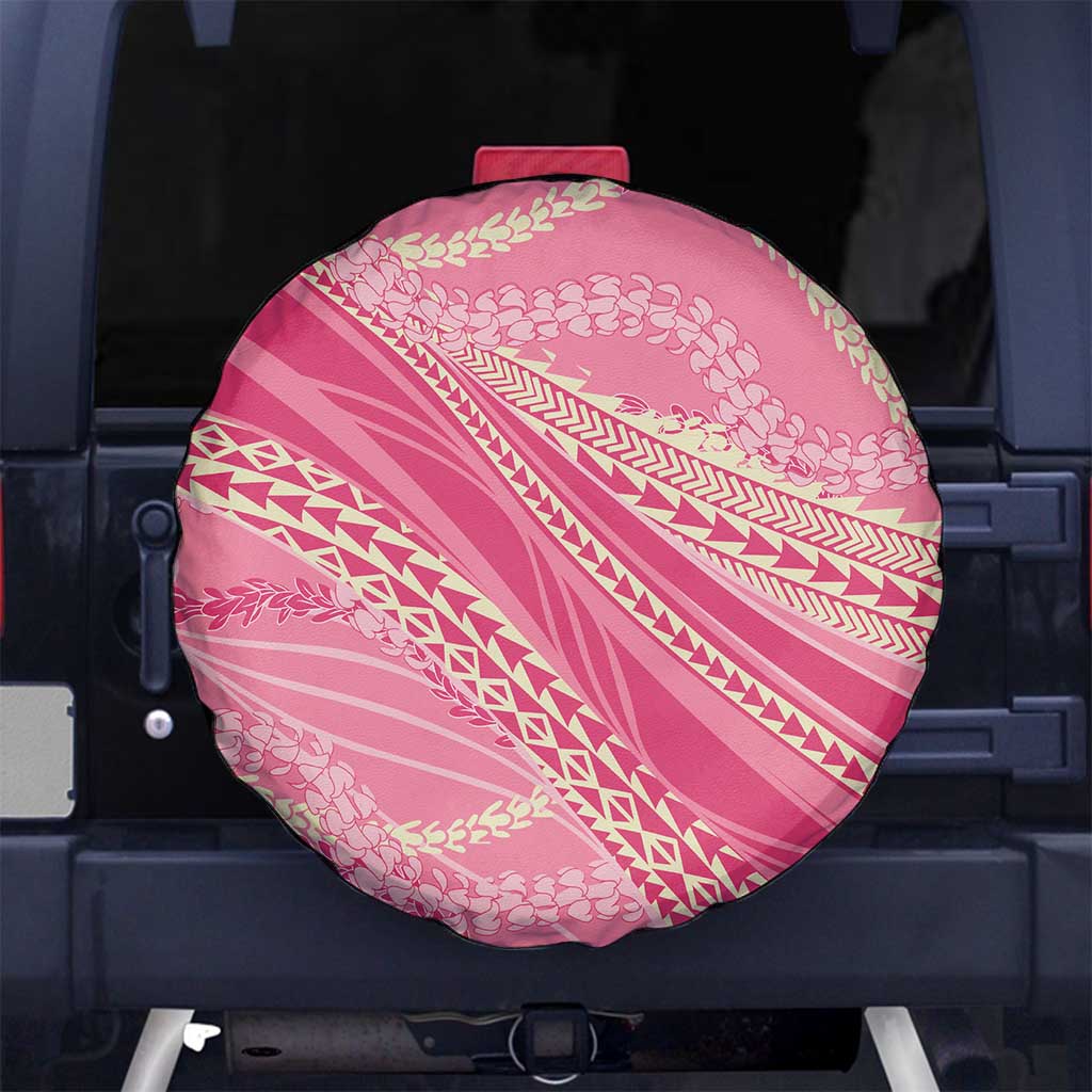 Polynesian Puakeniken Pikake Twisted Lei Spare Tire Cover Rose Pink - Polynesian Pride