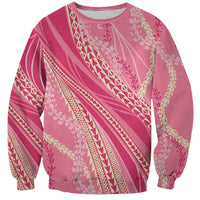 Polynesian Puakeniken Pikake Twisted Lei Sweatshirt Rose Pink - Polynesian Pride