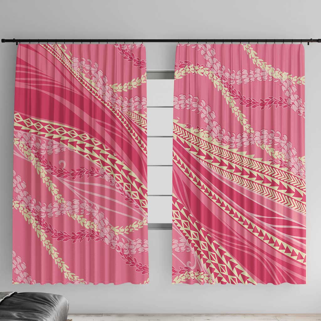 Polynesian Puakeniken Pikake Twisted Lei Window Curtain Rose Pink - Polynesian Pride