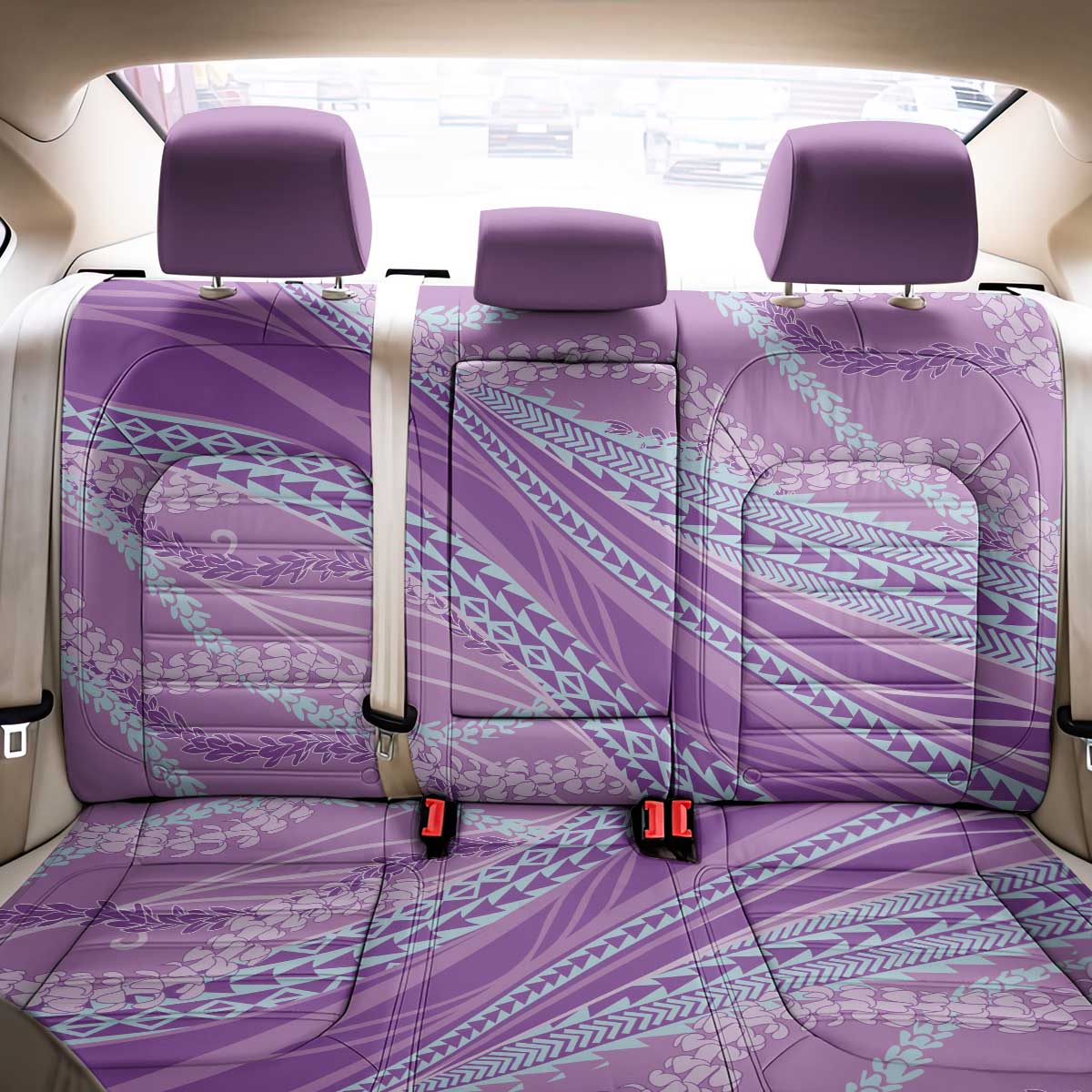 Polynesian Puakeniken Pikake Twisted Lei Back Car Seat Cover Amethys - Polynesian Pride