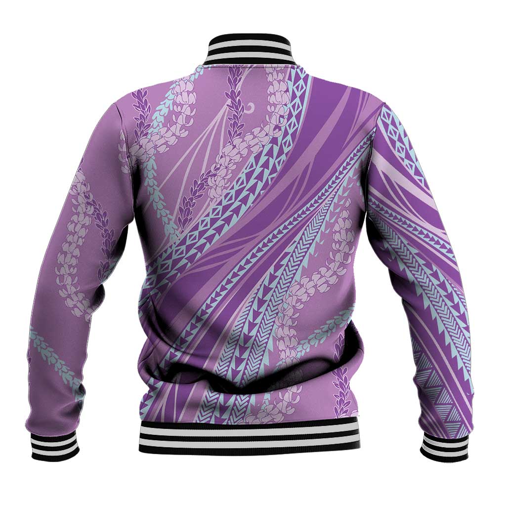 Polynesian Puakeniken Pikake Twisted Lei Baseball Jacket Amethys - Polynesian Pride