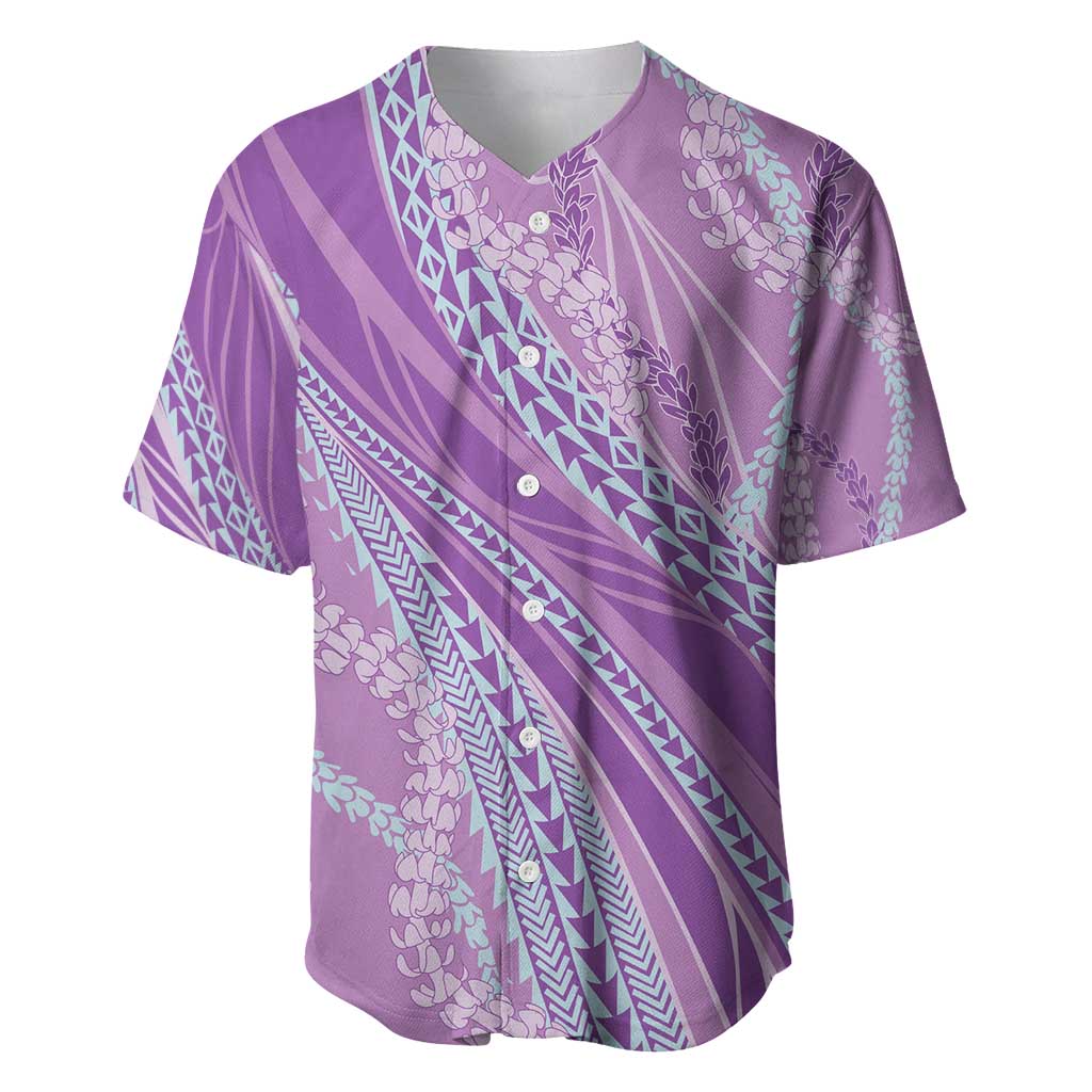 Polynesian Puakeniken Pikake Twisted Lei Baseball Jersey Amethys - Polynesian Pride
