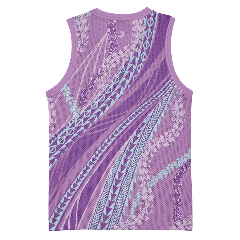 Polynesian Puakeniken Pikake Twisted Lei Basketball Jersey Amethys - Polynesian Pride