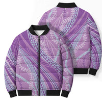 Polynesian Puakeniken Pikake Twisted Lei Bomber Puffer Jacket Amethys - Polynesian Pride