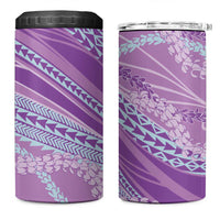 Polynesian Puakeniken Pikake Twisted Lei 4 in 1 Can Cooler Tumbler Amethys - Polynesian Pride
