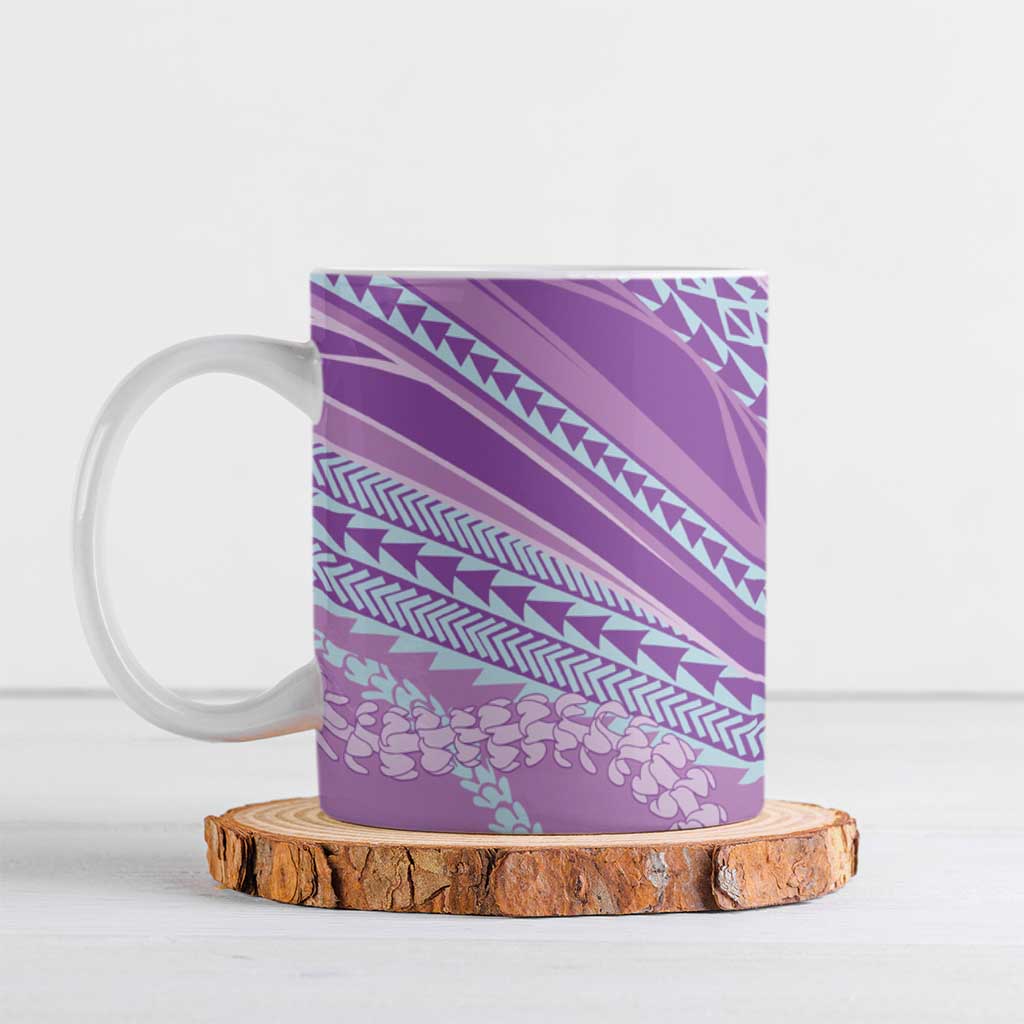Polynesian Puakeniken Pikake Twisted Lei Ceramic Mug Amethys - Polynesian Pride