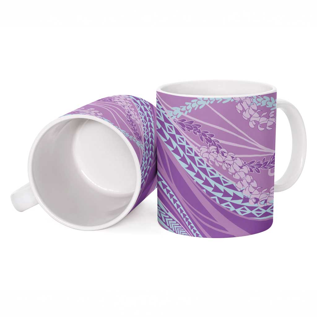 Polynesian Puakeniken Pikake Twisted Lei Ceramic Mug Amethys - Polynesian Pride