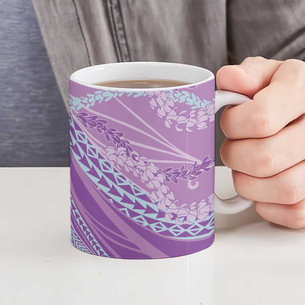 Polynesian Puakeniken Pikake Twisted Lei Ceramic Mug Amethys - Polynesian Pride