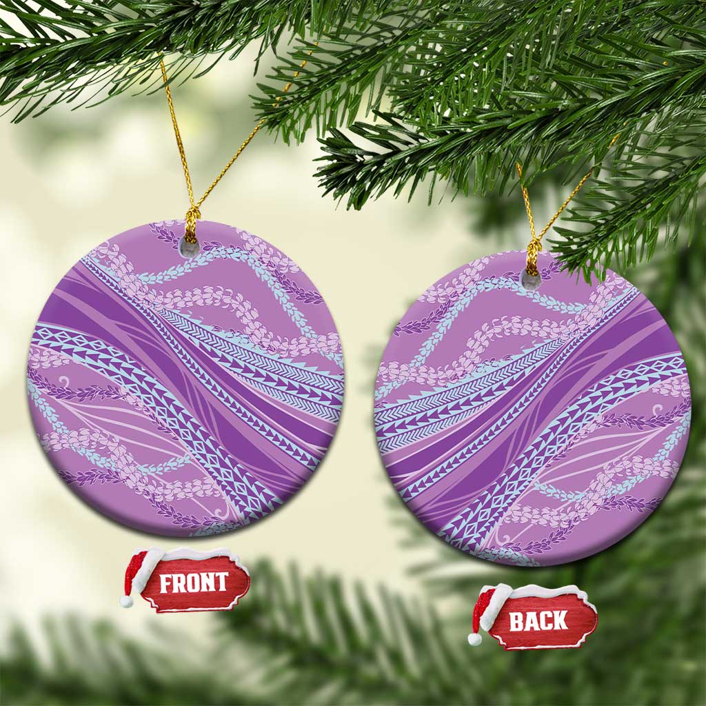 Polynesian Puakeniken Pikake Twisted Lei Ceramic Ornament Amethys - Polynesian Pride