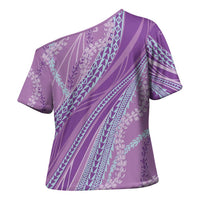 Polynesian Puakeniken Pikake Twisted Lei Cross Shoulder Shirt Amethys - Polynesian Pride