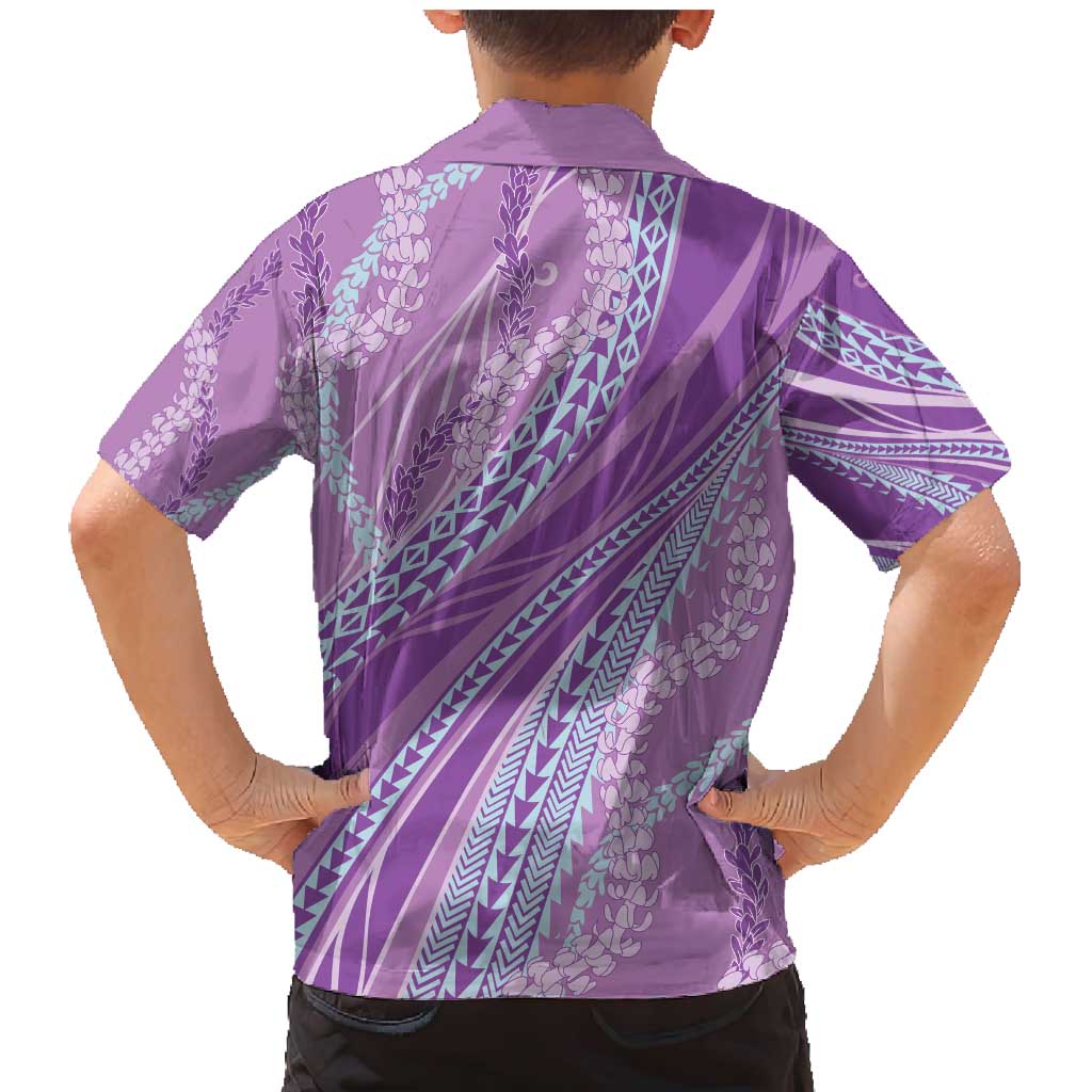 Polynesian Puakeniken Pikake Twisted Lei Family Matching Mermaid Dress and Hawaiian Shirt Amethys - Polynesian Pride