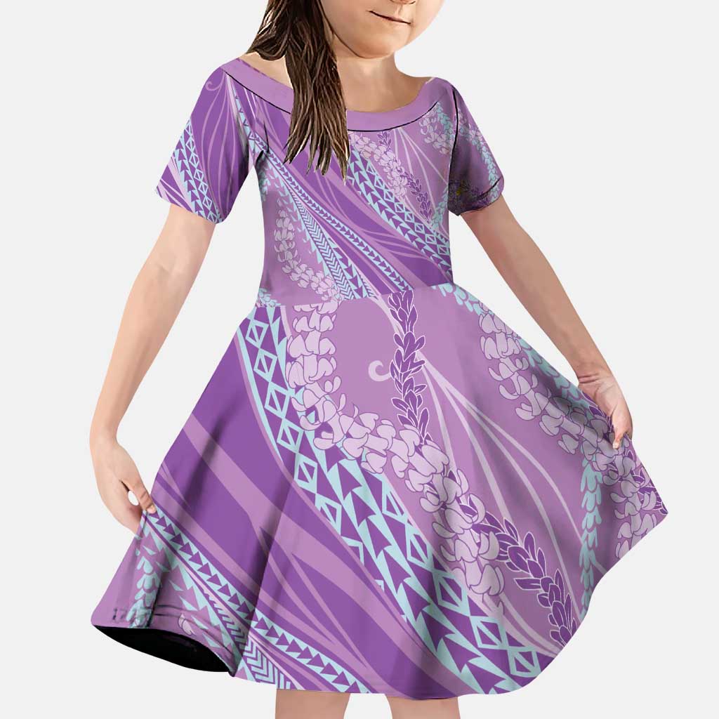 Polynesian Puakeniken Pikake Twisted Lei Family Matching Puletasi and Hawaiian Shirt Amethys - Polynesian Pride