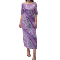 Polynesian Puakeniken Pikake Twisted Lei Family Matching Puletasi and Hawaiian Shirt Amethys - Polynesian Pride