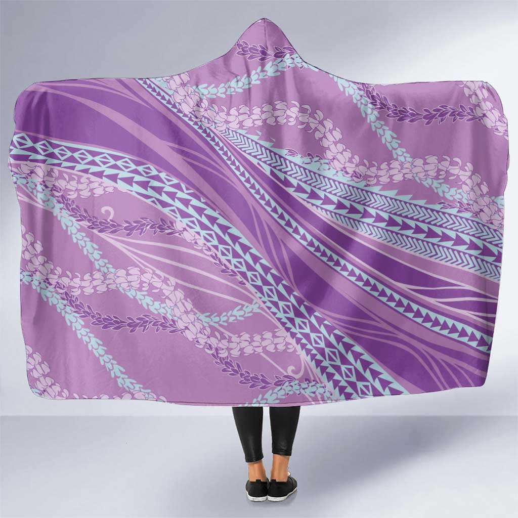 Polynesian Puakeniken Pikake Twisted Lei Hooded Blanket Amethys - Polynesian Pride