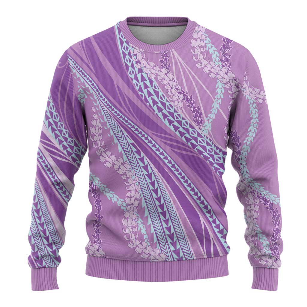 Polynesian Puakeniken Pikake Twisted Lei Ugly Christmas Sweater Amethys - Polynesian Pride