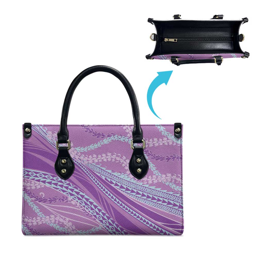 Polynesian Puakeniken Pikake Twisted Lei Leather Bag Amethys - Polynesian Pride