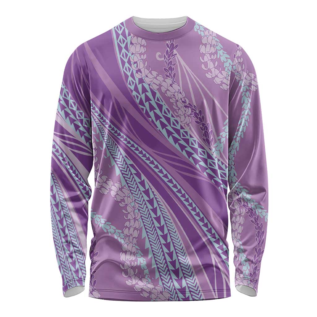 Polynesian Puakeniken Pikake Twisted Lei Long Sleeve Shirt Amethys - Polynesian Pride