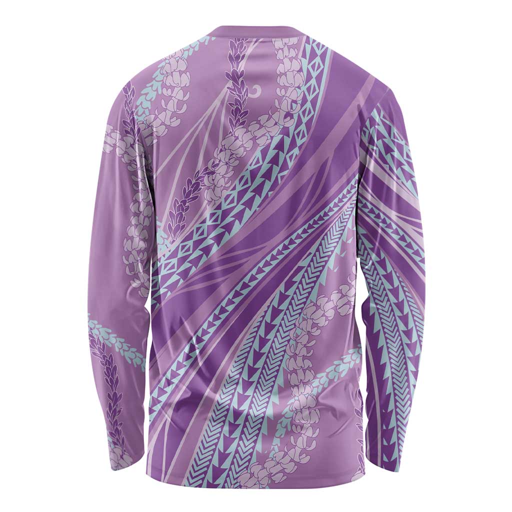 Polynesian Puakeniken Pikake Twisted Lei Long Sleeve Shirt Amethys - Polynesian Pride