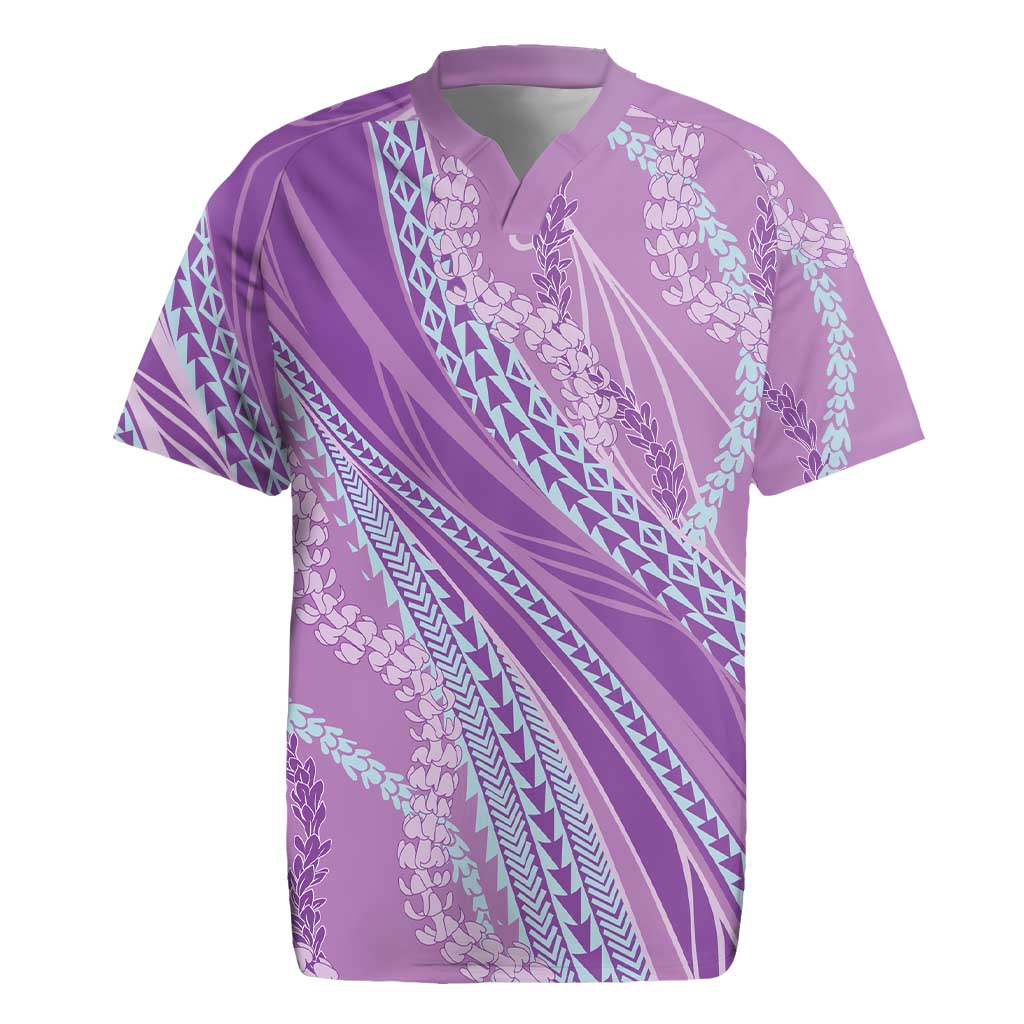 Polynesian Puakeniken Pikake Twisted Lei Rugby Jersey Amethys - Polynesian Pride