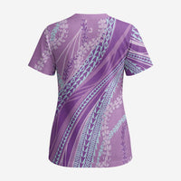 Polynesian Puakeniken Pikake Twisted Lei Scrub Top Amethys - Polynesian Pride