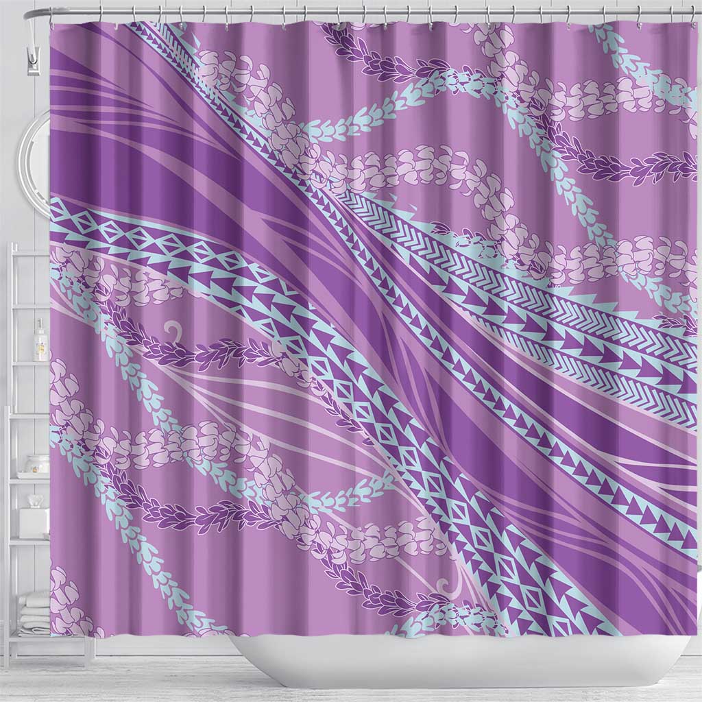 Polynesian Puakeniken Pikake Twisted Lei Shower Curtain Amethys - Polynesian Pride
