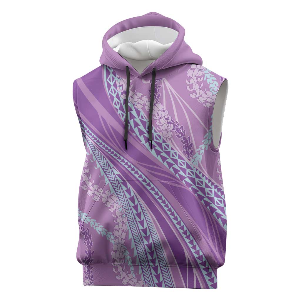 Polynesian Puakeniken Pikake Twisted Lei Sleeveless Hoodie Amethys - Polynesian Pride