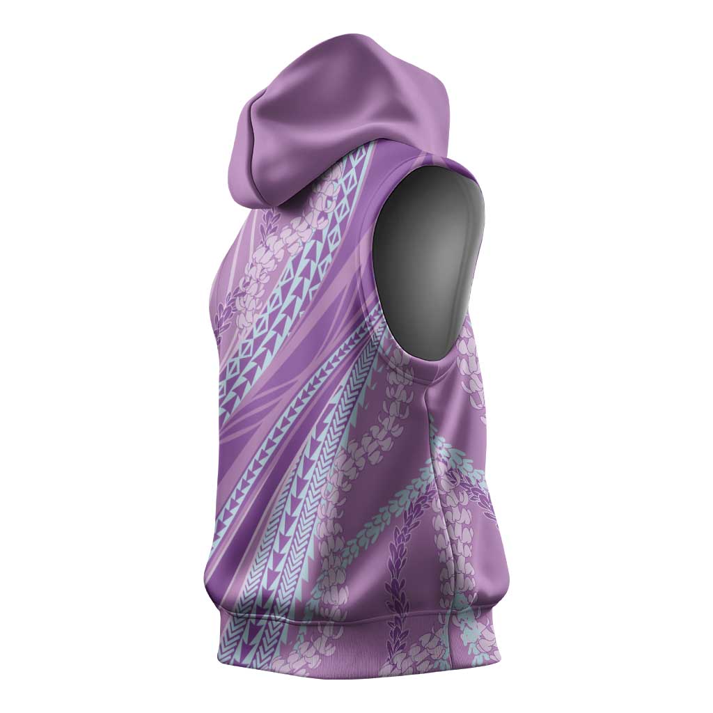 Polynesian Puakeniken Pikake Twisted Lei Sleeveless Hoodie Amethys - Polynesian Pride
