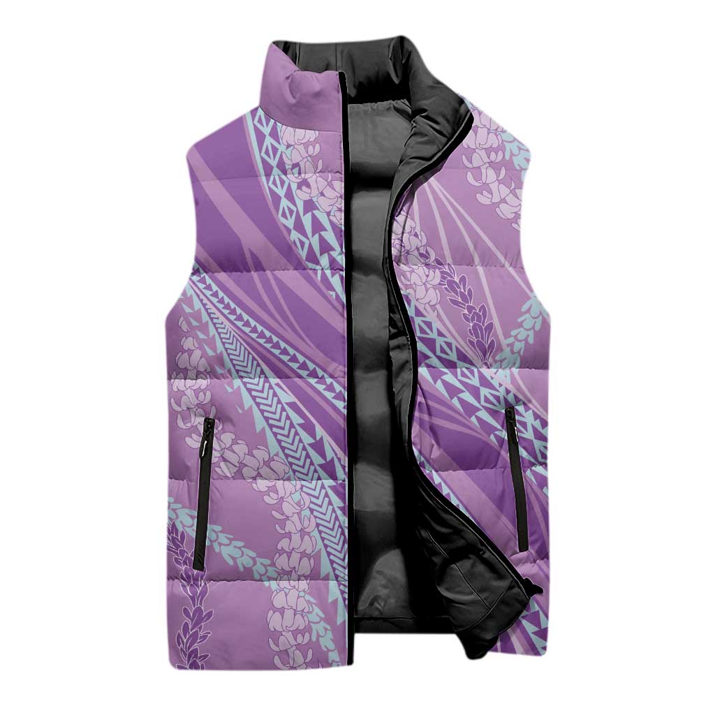 Polynesian Puakeniken Pikake Twisted Lei Sleeveless Puffer Jacket Amethys - Polynesian Pride