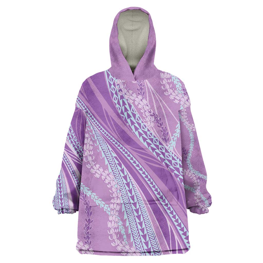 Polynesian Puakeniken Pikake Twisted Lei Wearable Blanket Hoodie Amethys - Polynesian Pride