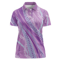 Polynesian Puakeniken Pikake Twisted Lei Women Polo Shirt Amethys - Polynesian Pride