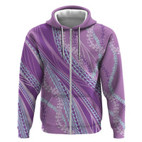 Polynesian Puakeniken Pikake Twisted Lei Zip Hoodie Amethys - Polynesian Pride