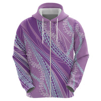 Polynesian Puakeniken Pikake Twisted Lei Zip Hoodie Amethys - Polynesian Pride