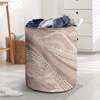 Polynesian Puakeniken Pikake Twisted Lei Laundry Basket Beige - Polynesian Pride