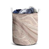 Polynesian Puakeniken Pikake Twisted Lei Laundry Basket Beige - Polynesian Pride
