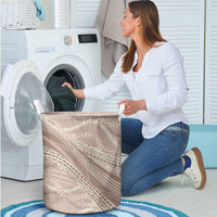 Polynesian Puakeniken Pikake Twisted Lei Laundry Basket Beige - Polynesian Pride