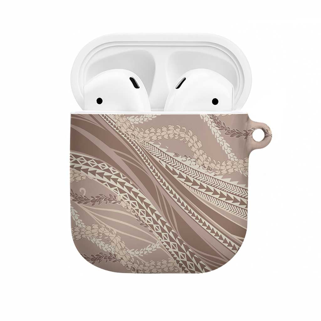 Polynesian Puakeniken Pikake Twisted Lei AirPods Case Beige - Polynesian Pride