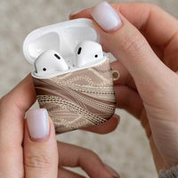 Polynesian Puakeniken Pikake Twisted Lei AirPods Case Beige - Polynesian Pride