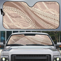 Polynesian Puakeniken Pikake Twisted Lei Auto Sun Shade Beige - Polynesian Pride