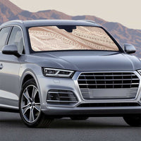 Polynesian Puakeniken Pikake Twisted Lei Auto Sun Shade Beige - Polynesian Pride