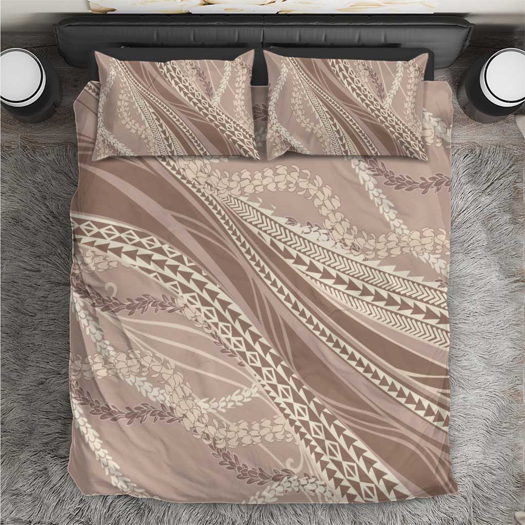Polynesian Puakeniken Pikake Twisted Lei Bedding Set Beige - Polynesian Pride