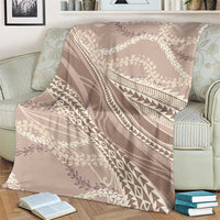 Polynesian Puakeniken Pikake Twisted Lei Blanket Beige - Polynesian Pride