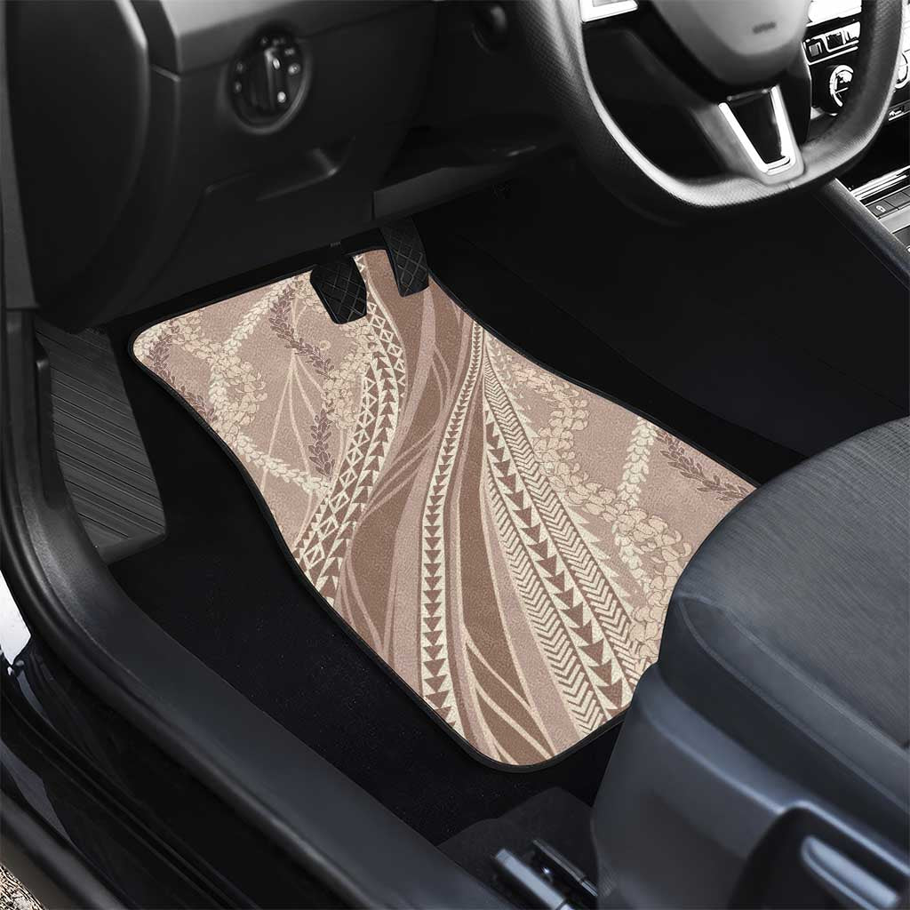 Polynesian Puakeniken Pikake Twisted Lei Car Mats Beige - Polynesian Pride